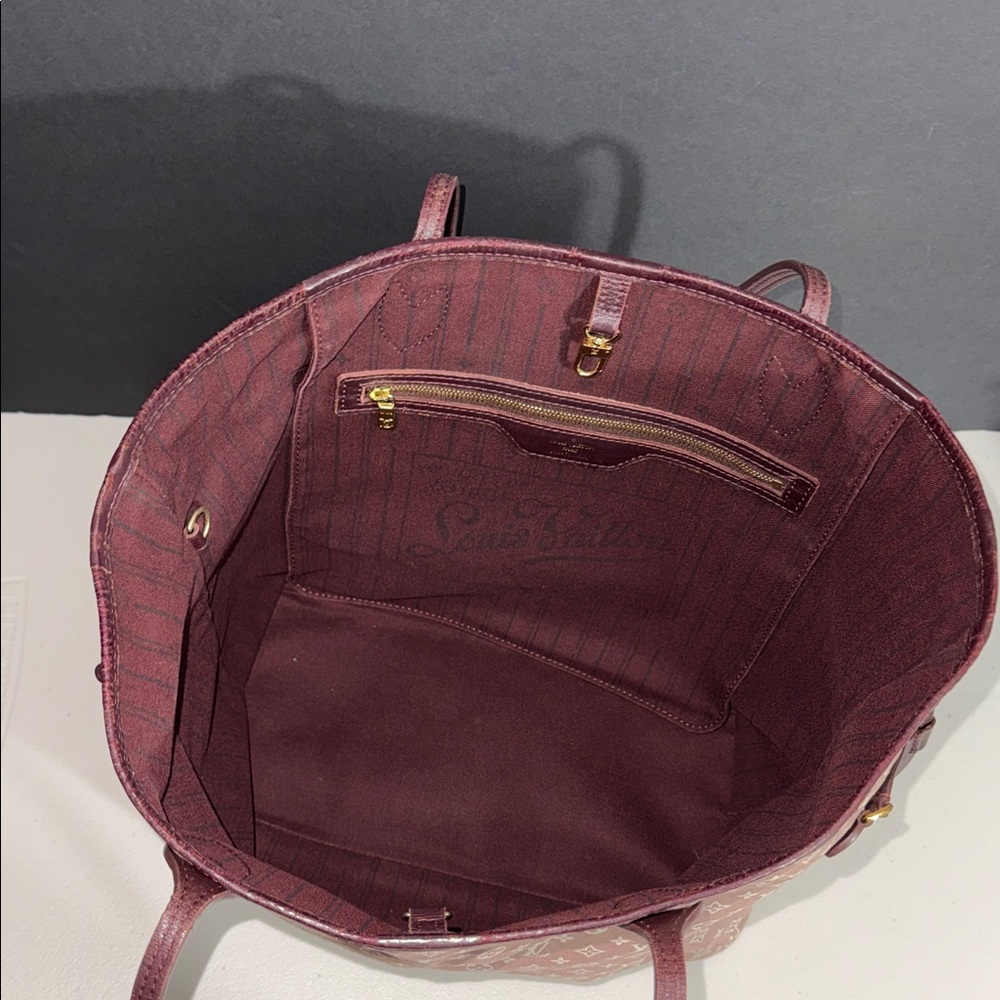 Louis Vuitton Pink & Brown mini Lin neverfull MM Monogram SEPHIA Tote IDYLLE - Picture 14 of 17